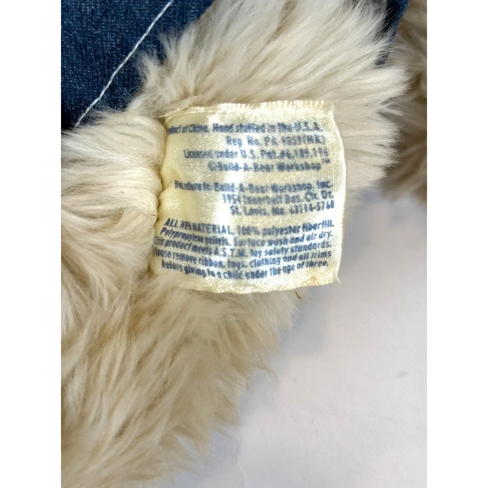 Build A Bear Retired Shaggy Dog Creamy‎ White/Brown Red Collar w/Barking Sound